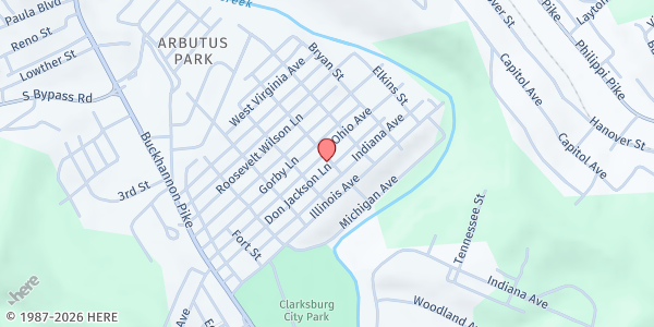 Map showing Bi-County Nutrition Program, Inc. at 416 1/2 Ohio Ave., Nutter Fort, WV