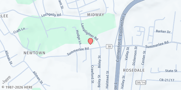 Map showing Oak Hill Christian Church at 3290 Summerlee Rd, Oak Hill, WV