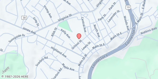 Map showing S.A.L.S. - OAK HILL at 140 SCHOOL ST, OAK HILL, WV