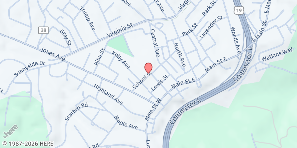 Map showing Southern Appalachian Labor School at 140 School St., Oak Hill, WV