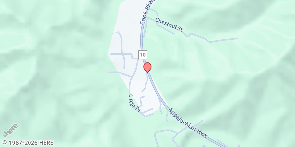 Map showing Oceana Better Living Center at 41 Cook Pkwy, Oceana, WV