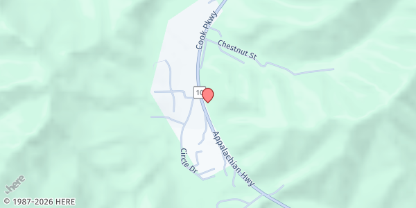 Map showing Oceana Better Living Center at Oceana Better Living Center, Oceana, WV