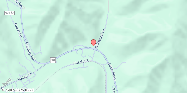 Map showing Wyoming Co. FSC at 1850 Cook Pkwy, Oceana, WV