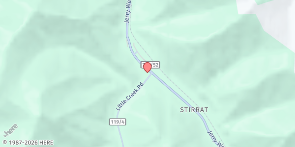 Map showing Stirrat Community Food Pantry at 10648 Jerry W Hwy, Omar, WV