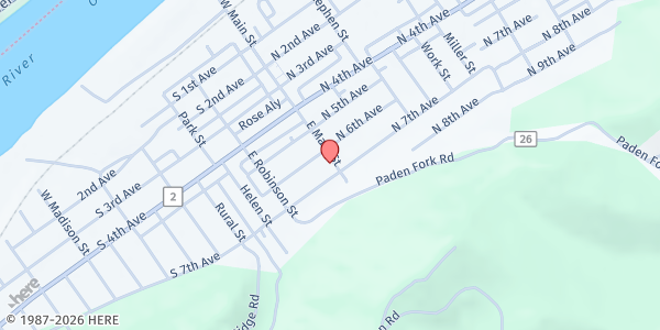 Map showing Mater Dolorosa Catholic Church at 302 E Main St, Paden City, WV