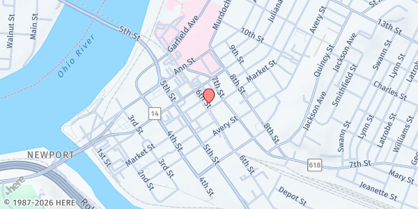 Map showing CATHOLIC CHARITIES OF WV - DODDRIDGE at 609 Market St, Parkersburg, WV