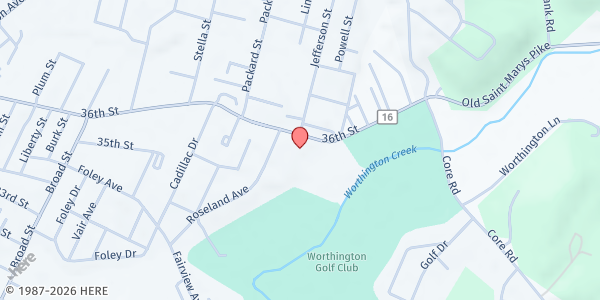 Map showing CHILDRENS HOME SOCIETY OF WV - Parkersburg at 2500 36th St, Parkersburg, WV