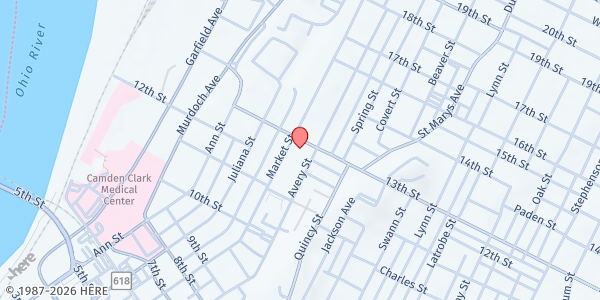 Map showing COMMUNITY RESOURCES INC. - Parkersburg at 1218 Market St, Parkersburg, WV
