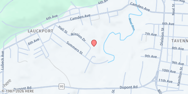 Map showing Family Crisis Intervention Center of Region V, Inc. at 1005 Mission Dr., Parkersburg, WV