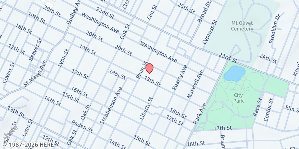 Map showing First Lutheran at 1701 19th St., Parkersburg, WV