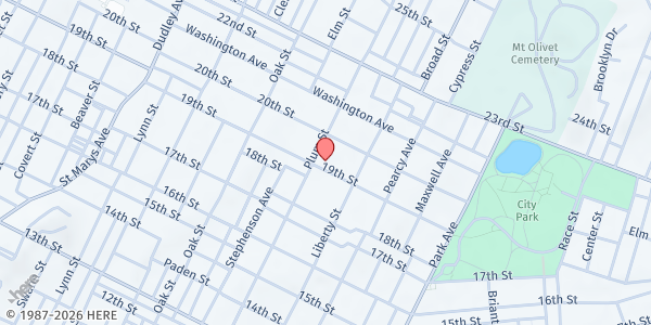 Map showing First Lutheran Church at 1701 19th St, Parkersburg, WV