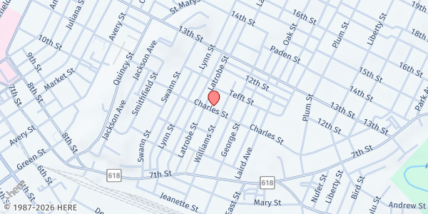 Map showing Good Shepherd at 903 Charles Street, Parkersburg, WV