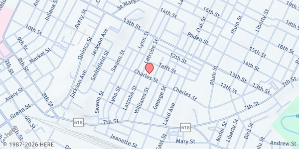 Map showing GOOD SHEPHERD EPISCOPAL CHURCH at 903 Charles St, Parkersburg, WV