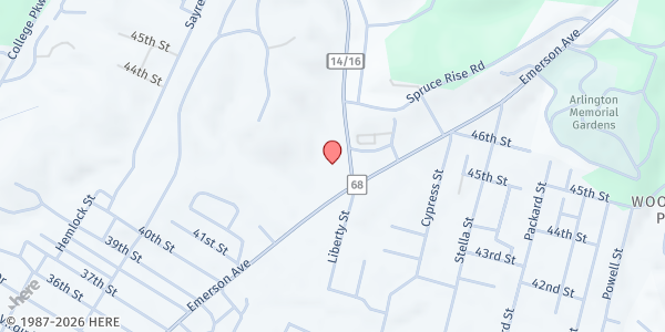 Map showing Grace Baptist at 55 Rosemar Rd, Parkersburg, WV