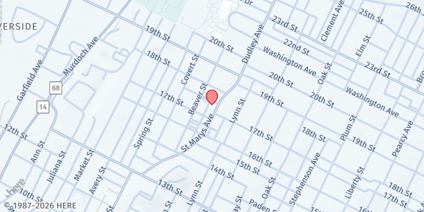 Map showing Mid-Town Family Resource Network at 1717 St. Marys Ave, Parkersburg, WV