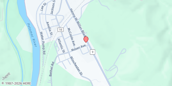Map showing PAW PAW MORGAN CO. STARTING POINTS FSC at 682 HENRY MILLER HIGHWAY, PAWPAW, WV