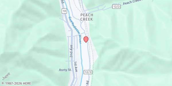 Map showing Hungry Lambs at 100 Recovery Rd, Peach Creek, WV