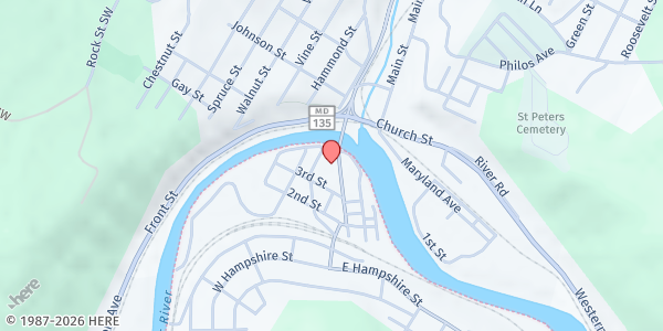 Map showing PIEDMONT FAMILY FOR LIFE C.O.G. at 114 ASHFIELD ST, PIEDMONT, WV