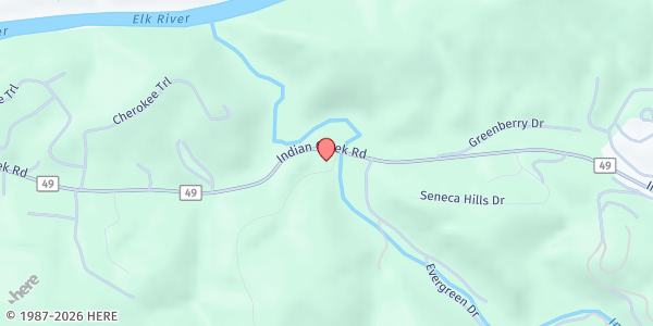Map showing Lower Elk River Ministerial Assn. at 1 Timberdale Dr., Pinch, WV