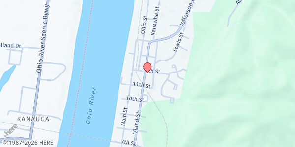 Map showing Kitchen of Blessing at 1114 Viand St, Point Pleasant, WV