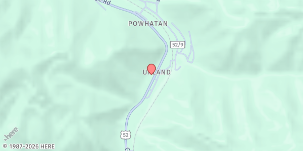 Map showing SACRED HEART CATHOLIC CHURCH - McDOWELL at 35508 COAL HERITAGE RD, POWHATAN, WV