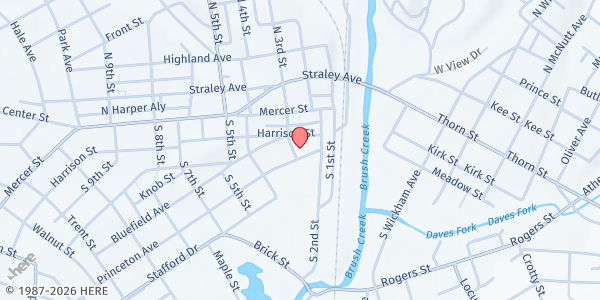 Map showing NEW COVENANT CHURCH OF PRINCETON at 202 PRINCETON AVE, PRINCETON, WV