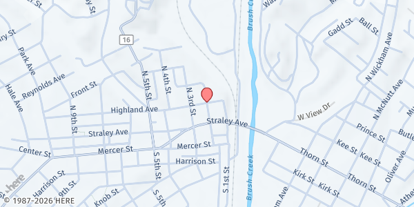 Map showing Operation Blessing - Princeton at 2nd and Highlands Avenues, Princeton, WV