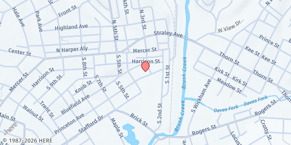 Map showing Salvation Army - Princeton at 300 Princeton Ave, Princeton, WV