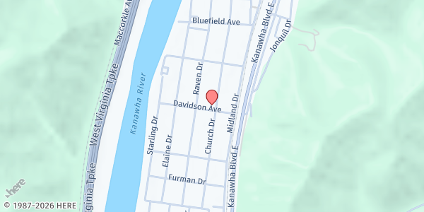 Map showing Rand Food Pantry at 305 Davidson Avenue, Rand, WV