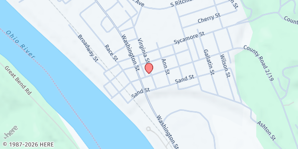 Map showing No Hunger Food Pantry at 231 WALNUT STREET, RAVENSWOOD, WV