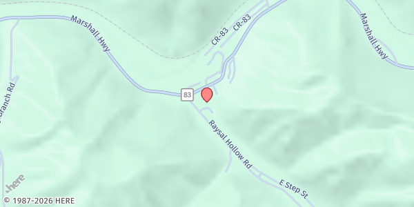 Map showing THE REFUGE at 19 BROOKE HEAVEN ST, RAYSAL, WV