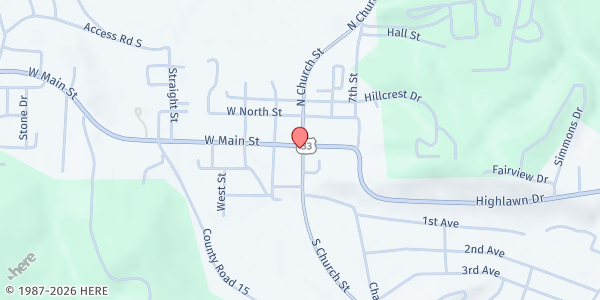 Map showing Calvary United Methodist Church - Jackson at 205 Court Street, Ripley, WV