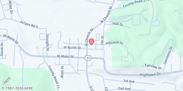 Map showing Epworth United Methodist Church Food Pantry at 299 North Church St., Ripley, WV