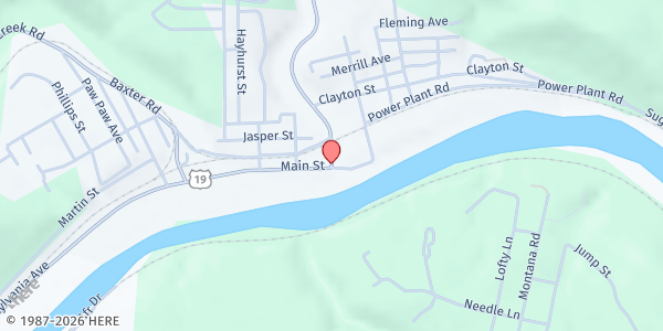 Map showing Shephers Love Food Pantry at United Methodist Church at United Methodist Church, Rivesville, WV