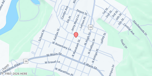 Map showing HAMPSHIRE COUNTY PATHWAYS- WVOS at 134 W. SIOUX LN., ROMNEY, WV