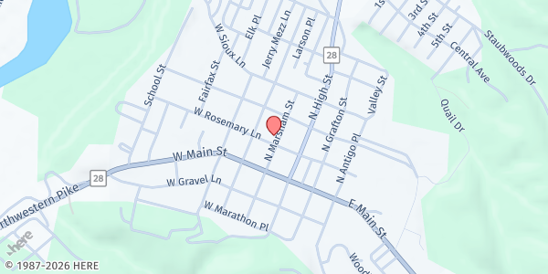 Map showing Romney Presbyterian Church at 100 Rosemary Ln., Romney, WV