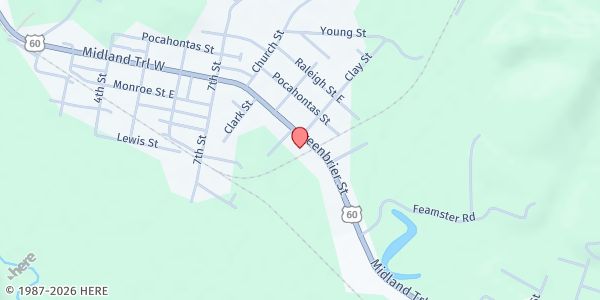 Map showing Greenbrier County Committee on Aging at 284 Greenbrier St., Rupert, WV