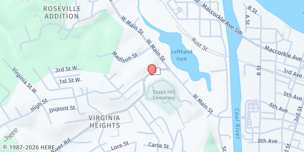 Map showing Ten-Up Ministries at 12646 Coal River Rd, Saint Albans, WV