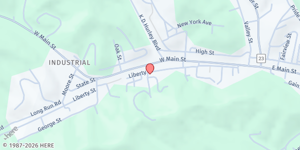 Map showing The Bread of Life Food Pantry at 122 1/2 LIBERTY STREET, SALEM, WV