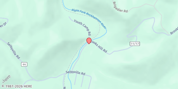 Map showing SELBYVILLE VOL. FIRE DEPARTMENT at 264 BROOKS HILL RD, SELBYVILLE, WV