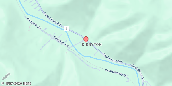 Map showing Amazing Grace Fellowship at 12730 COAL RIVER RD, SETH, WV