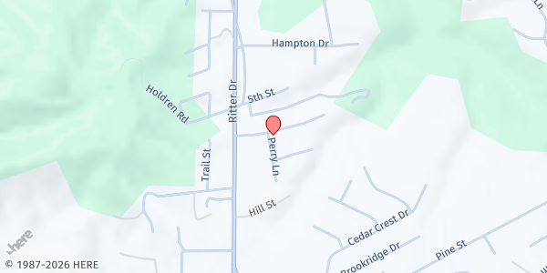 Map showing PERRY MEMORIAL UNITED METHODIST CHURCH at 202 LIVINGSTON ST, SHADY SPRING, WV