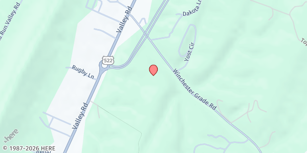 Map showing Berkeley Baptist Church Pantry at 172 Winchester Grade Rd., Smith Crossroads, WV