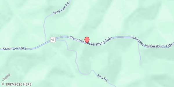 Map showing Catholic Charities WV - Smithville at 42273 Route 47 Stringtown, Smithville, WV