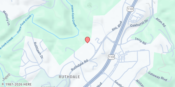 Map showing Bread of Life at 102 NAZARENE DR, SOUTH CHARLESTON, WV