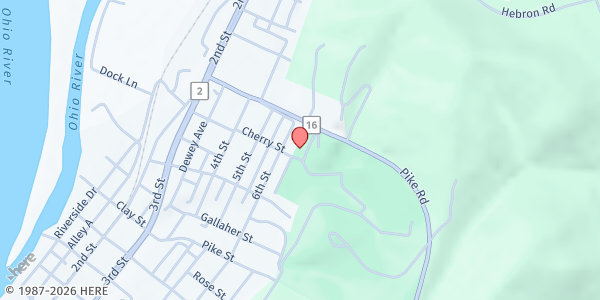 Map showing WIC - Pleasants County at 605 Cherry Street, St. Marys, WV