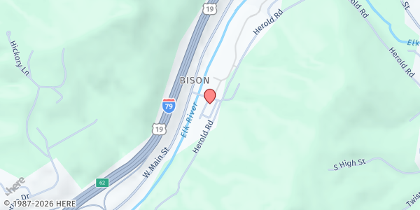 Map showing Senior Citizens Center, Inc at 23 Senior Center Dr., Sutton, WV