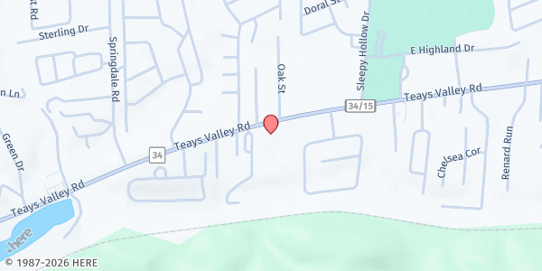 Map showing Calvary Baptist Church Food Pantry at 3653 Teays Valley Road, Teays Valley, WV