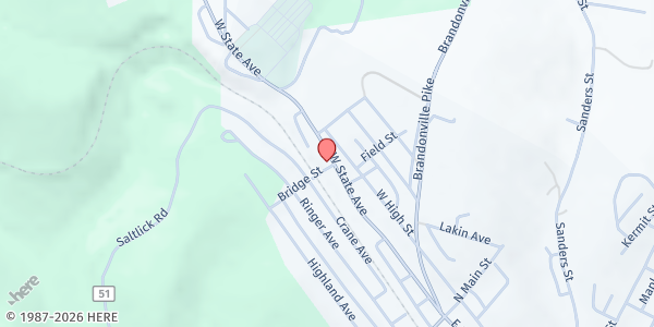 Map showing Terra Alta Food Pantry at 601 West State Ave., Terra Alta, WV