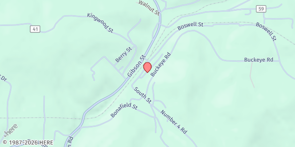 Map showing DONNA'S HOUSE OF HOPE at 64 BANK ST, TUNNELTON, WV